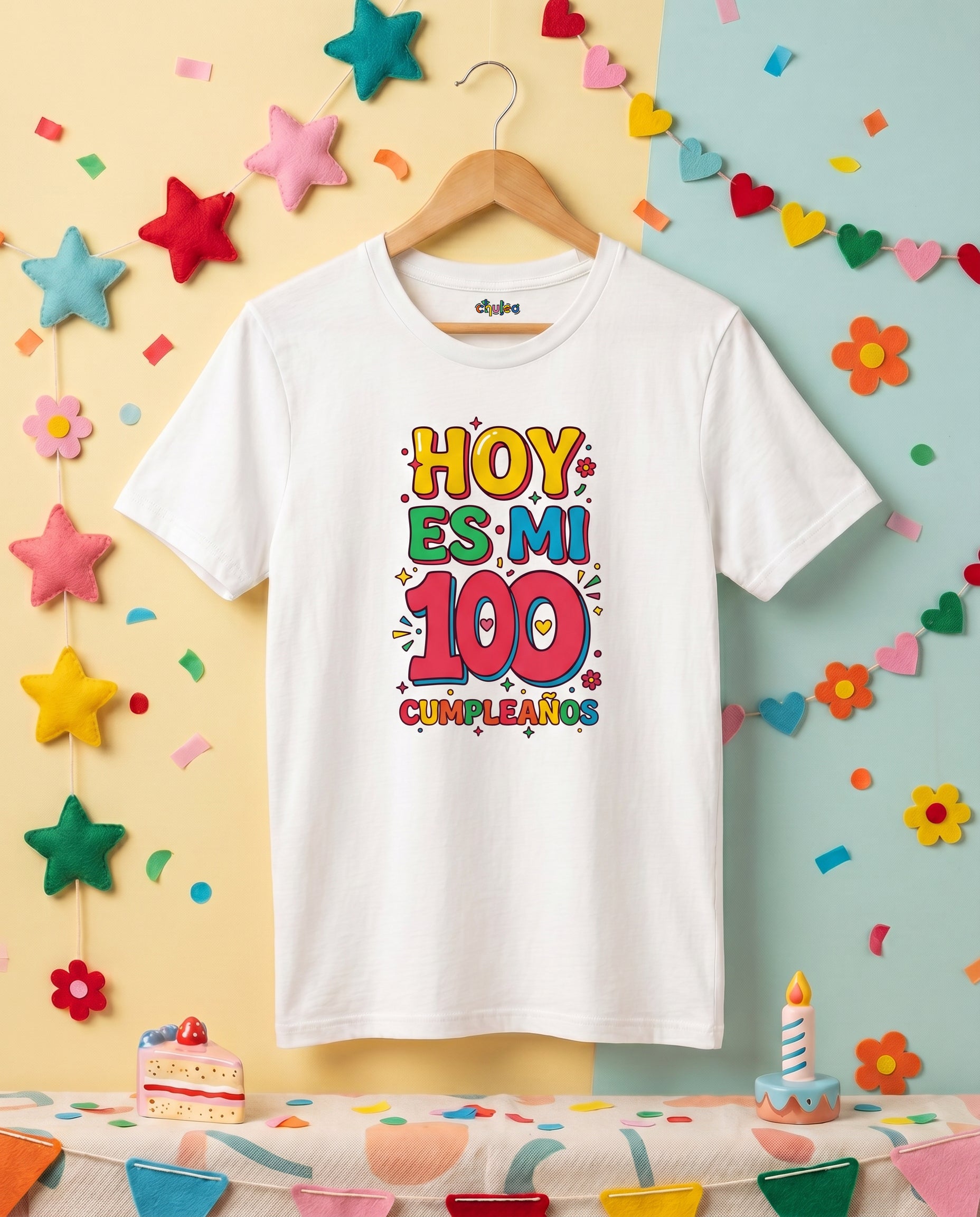Camiseta Cumpledécadas a todo color