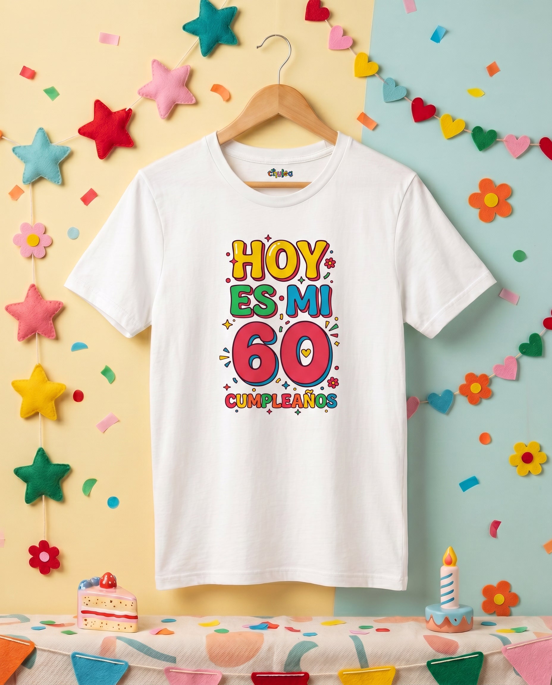 Camiseta Cumpledécadas a todo color